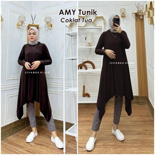 AMY-005 Baju Atasan Tunik Jersey Korea